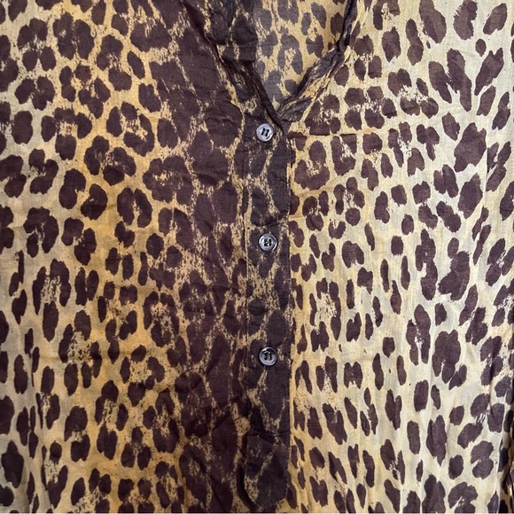 Moschino Brown Leopard Print swim cover up blouse Large - Picture 3 of 8